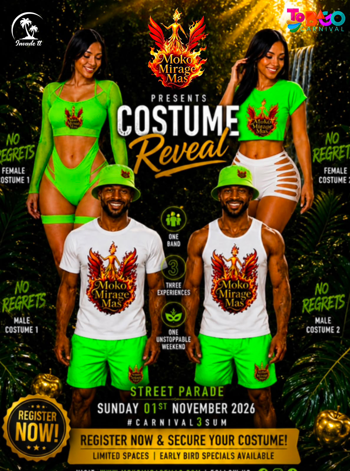 Street Parade Tobago Carnival costume — Moko Mirage Mas